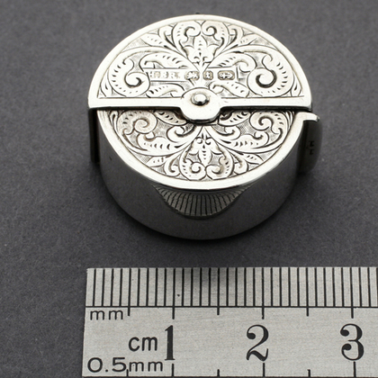 Antique Victorian Silver Circular Sovereign Case